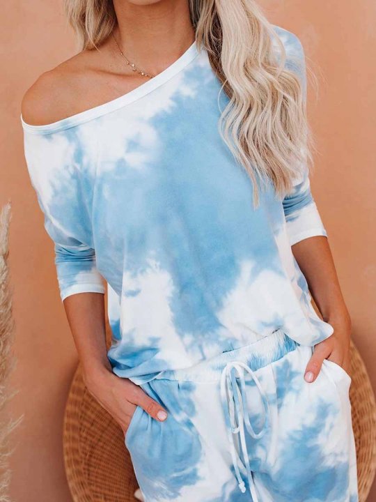 Pop The Sunroof Pocketed Tie Dye Knit Set