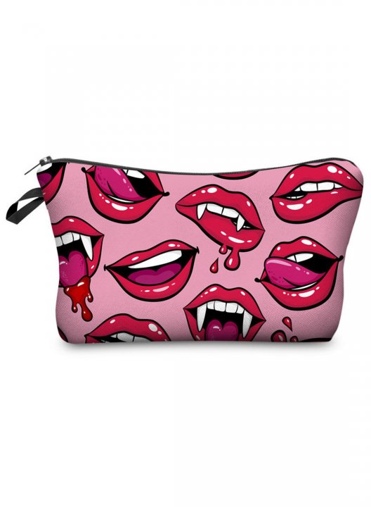 Women's Bags 3D Digital Printing Lip Cosmetic Bag