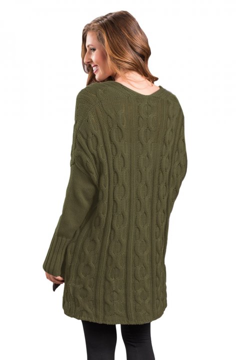 Women's Sweaters Oversized Cozy up V Neck Cut-out Knit Pullover Sweaters