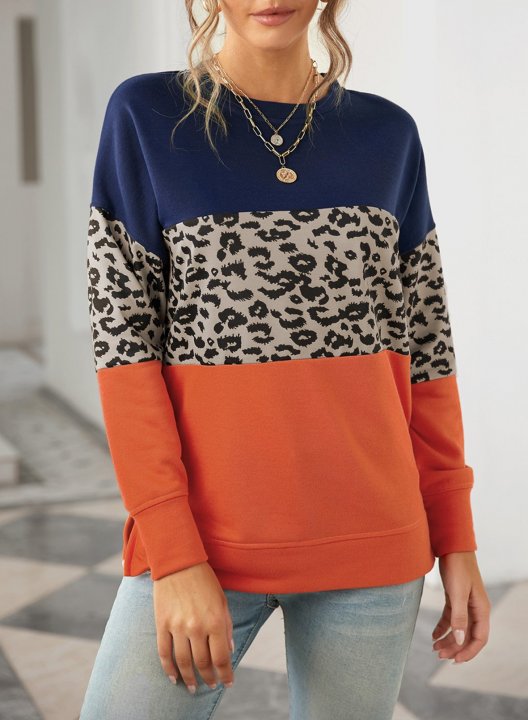 Woman's Striped Contrast Stitching Sweatshirt