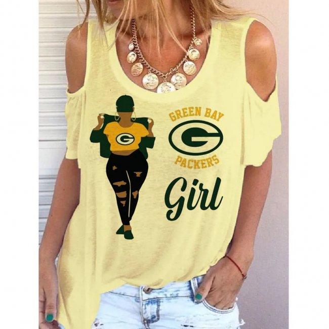 Women's Green Bay Printed Short Sleeve Tops