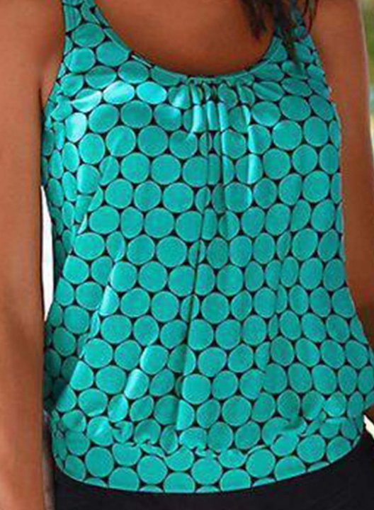 Women's Tank Tops Solid Polka Dot Vacation Sequin Unadjustable Wire-free Round Neck Padded Tops