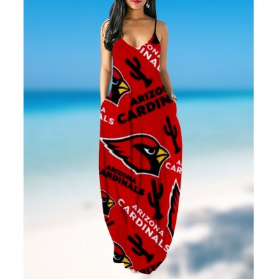 Women's summer Arizona Cardinals Team Print suspender skirt