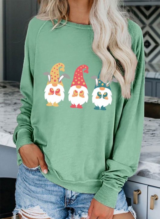 Women's Sweatshirts Color Block Festival Round Neck Long Sleeve Casual Daily Sweatshirts