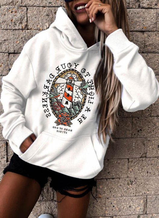 Women's Be a Light in the Darkness Graphic Hoodies Letter Color-block Long Sleeve Pocket Hoodie