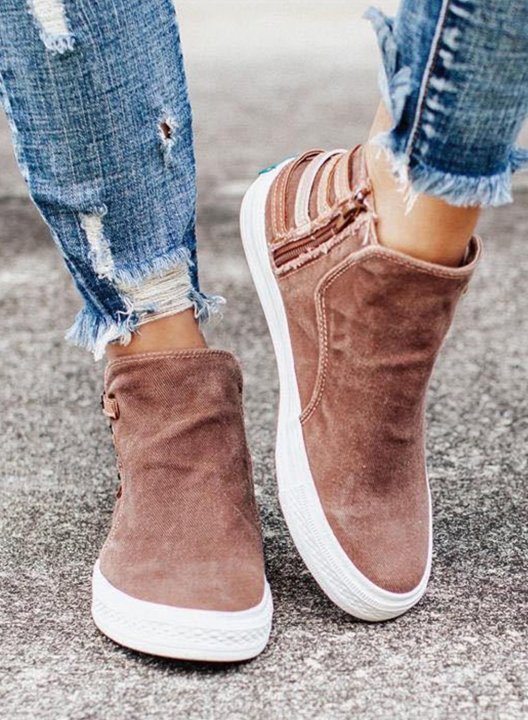 Women Oversized Casual Buckle Canvas Denim Shoes