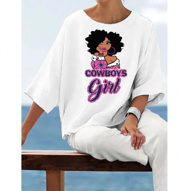 Women's Cowboys Printed Beach Casual Tops