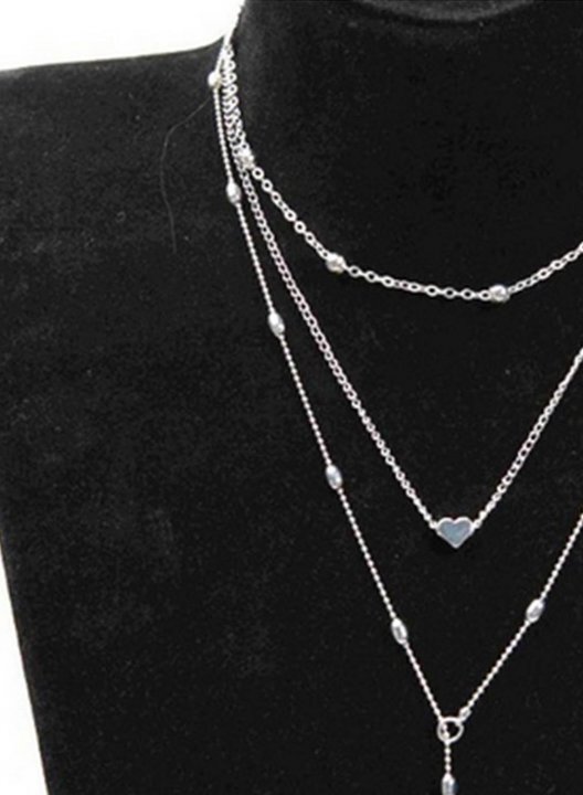 Women's Necklaces Heart-shaped Solid Alloy Necklaces