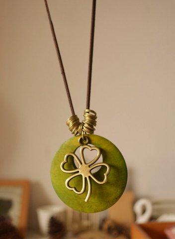 Women's Necklaces Clover-print Alloy Casual Necklace