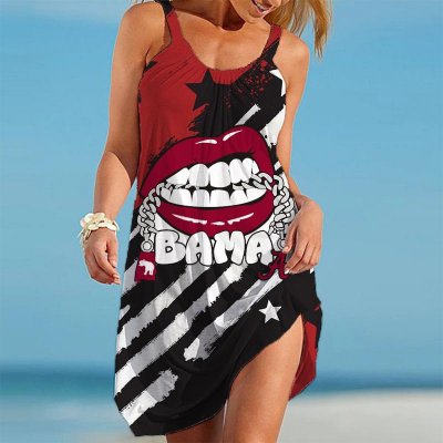 NCAAF Alabama Crimson Tide Loose Holiday Beach Dress