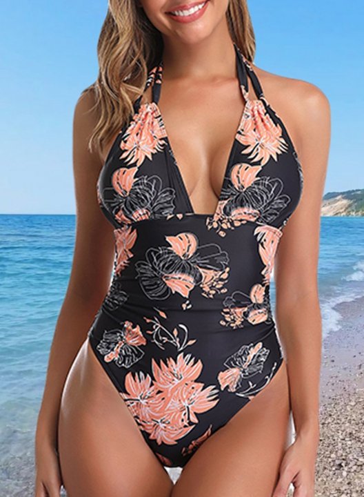 Women's One Piece Swimwear Solid Knot One-Piece Swimsuit