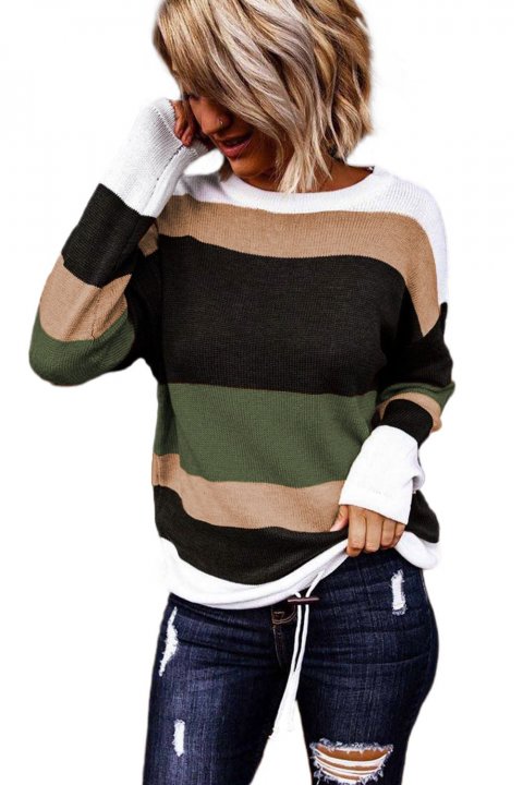 Women's Sweaters Colorblock Knit Pullover Sweaters