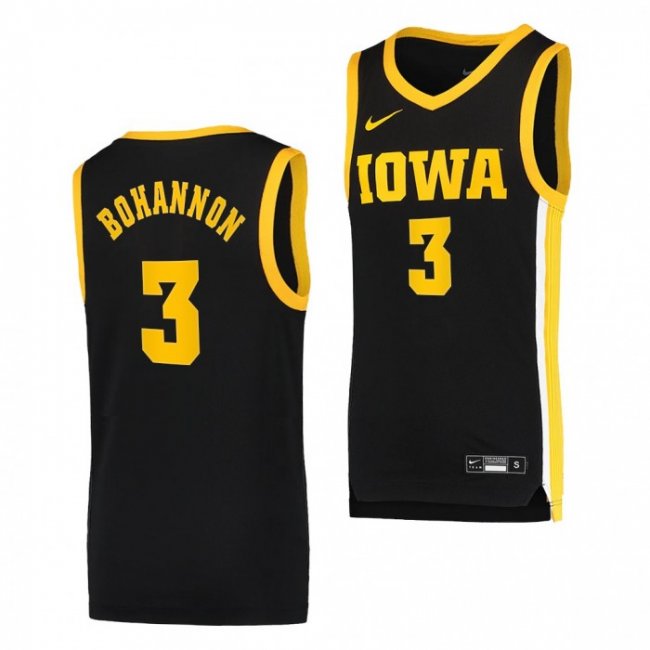 Iowa Hawkeyes Jordan Bohannon #3 Black Basketball Jersey Dri-FIT Swingman