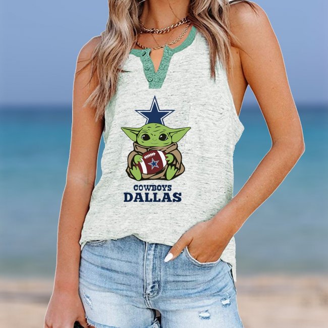 DALLAS COWBOYS Should Support Yoda V- Neck Pocket Button Vests