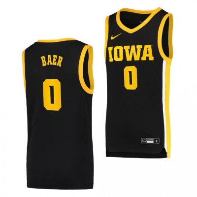 Iowa Hawkeyes Michael Baer #0 Black Basketball Jersey Dri-FIT Swingman