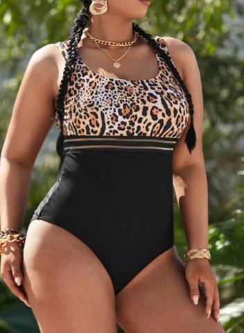 Women's One Piece Swimwear Leopard Plus Size One-Piece Swimsuits One-Piece Bathing Suits