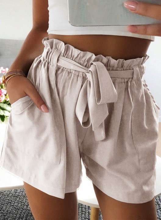 Women's Shorts Solid Wide Leg High Waist Belt Summer Vacation Casual Daily Shorts