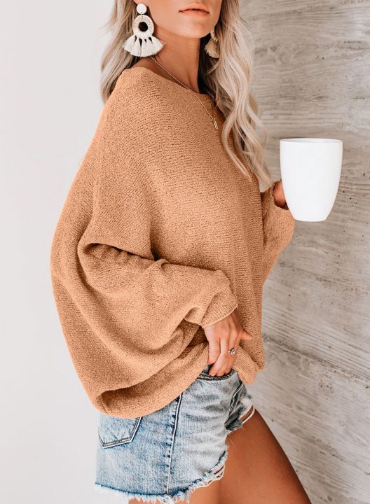 Women's Sweaters Off Shoulder Batwing Sleeve Loose Oversized Sweaters