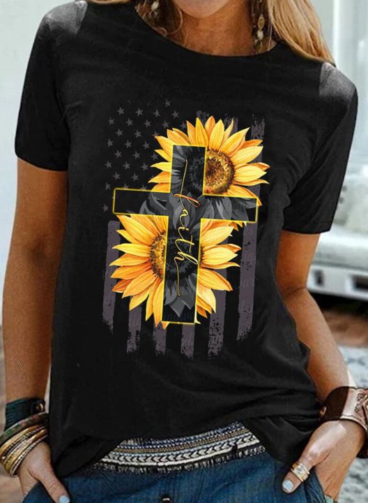 Women's T-shirts Sunflower Cross T-shirt