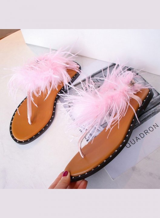 Clip toe plush shoes