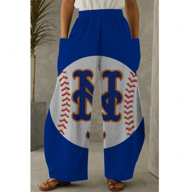 Women's New York Mets printed pocket pants