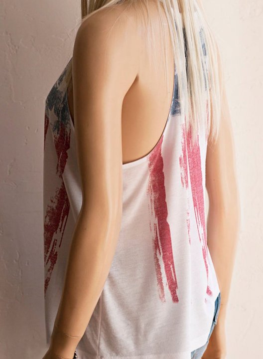 Women's Tank Tops American Flag Spaghetti Tank Top