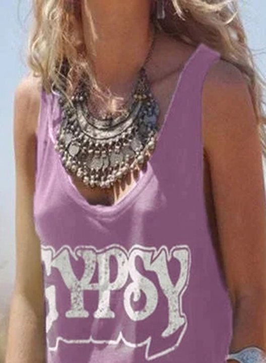 Women's Tank Tops Letter Rock Sleeveless U Neck Daily Stylish Tank Top