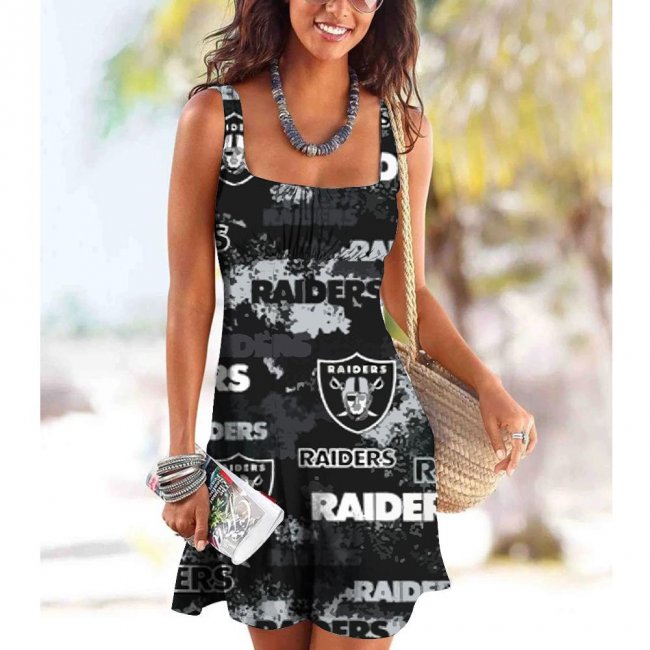 Las Vegas Raiders Tube Top Team Print Sleeveless Vest Dress