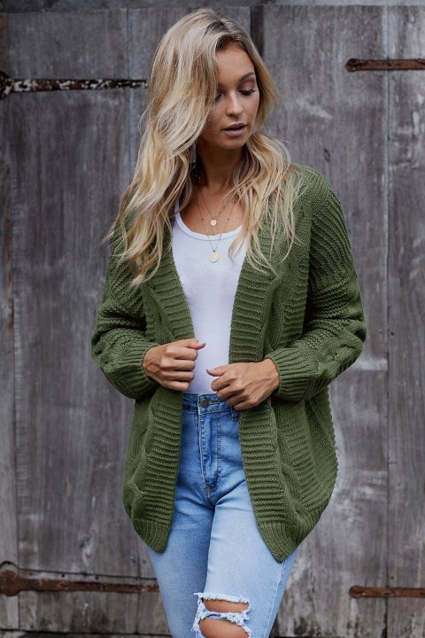 Women's Cardigans Chunky Wide Long Sleeve Knit Cardigan