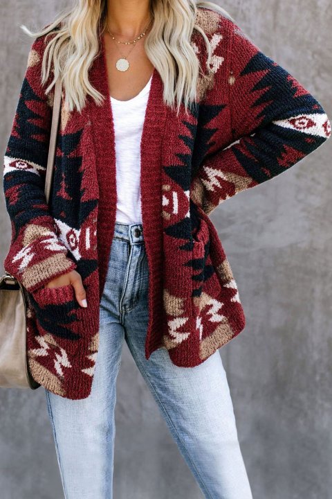 Women's Cardigans Moraga Pocketed Aztec Cardigan