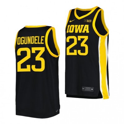 Iowa Hawkeyes Josh Ogundele Black #23 Replica Jersey 2022-23 College Basketball