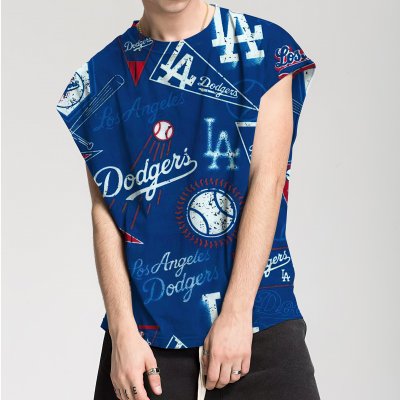 Los Angeles Dodgers Team cheer men's sleeveless round neck T-shirt