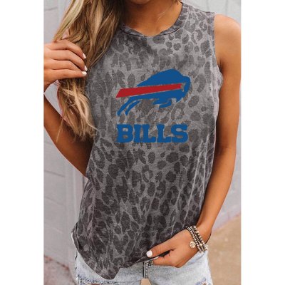 Buffalo Bills Responded Round Neck sleeveless Leopard Print T-Shirt