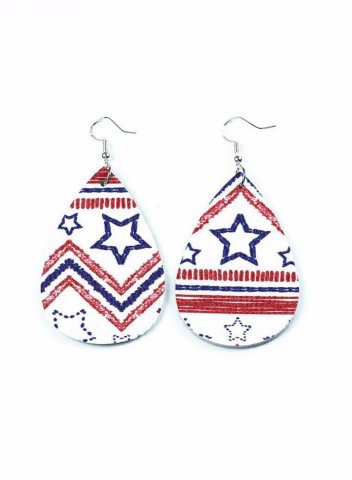 Women's Earrings American Flag Leather Earrings