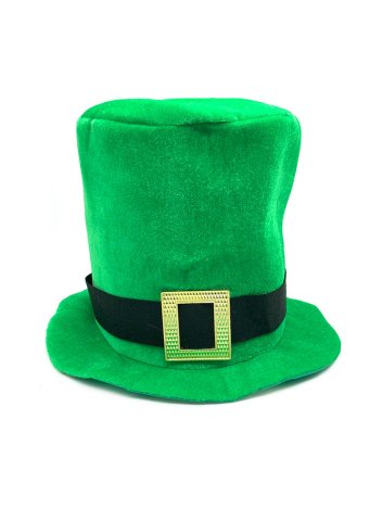 Saint Patrick's Day Irish Green Flannel Shamrock Top Hat