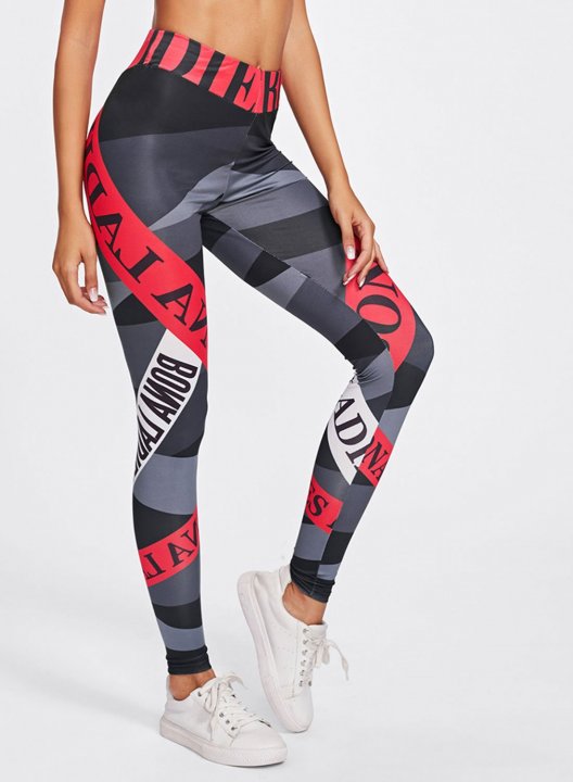 Women's Leggings Slim Letter High Waist Casual Daily Sporty Leggings