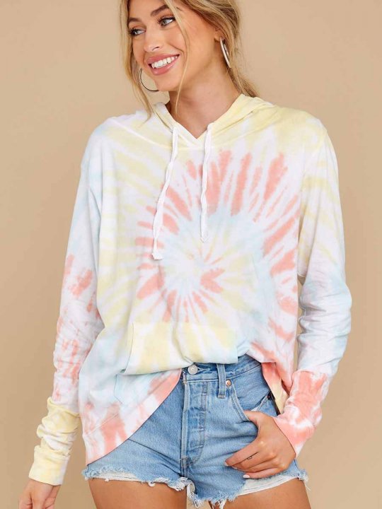 Women's Fantasy Orange Tie Dye Hoodie