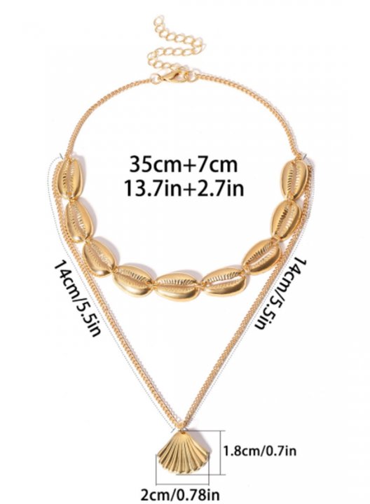 Women's Necklaces Multilayer Bohemian Alloy Shell Necklace