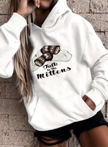 Women's Talk To The Mittens Funny Graphic Hoodies Color Block Long Sleeve Pocket Daily Casual Hoodies