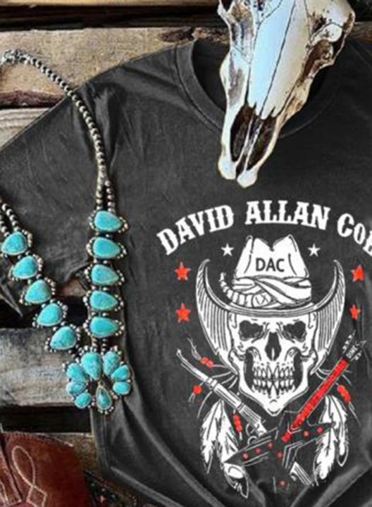 Women's David Allan Coe Casual Vintage Shirts Classic Country T-Shirt