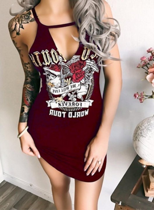 Women's Mini Dresses Floral Letter Sleeveless Bodycon Halter Asymmetric Cold Shoulder Daily Beach Mini Dress