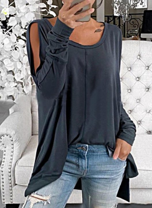 Women's T-shirts Cut-out Cold Shoulder T-shirt