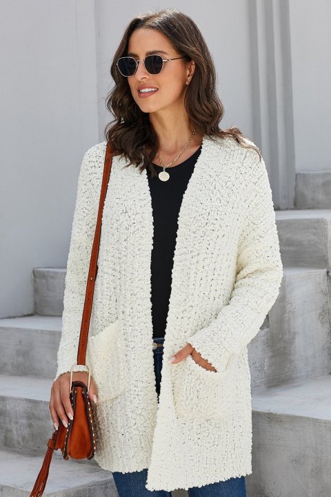 Women's Cardigans Creamy Pebble Beach Textured Cardigan