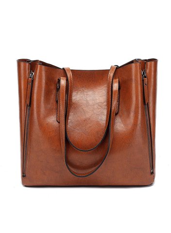 Women's Bags Fashion Large Capacity Zipper Tote Shoulder Bag