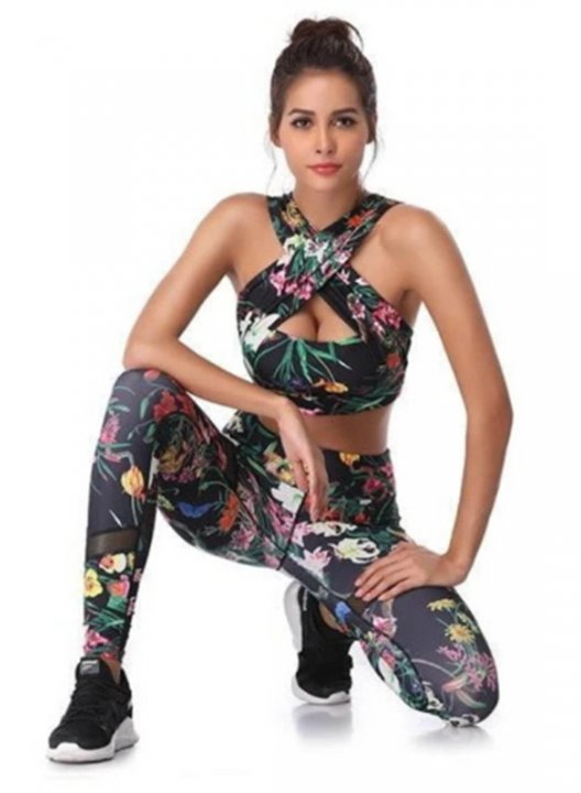 Women's Sports Sets Multicolor Floral Sleeveless Casual Daily Two-piece Sports Sets