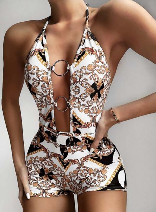 Women's One Piece Swimwear Tribal Halter One-Piece Swimsuit