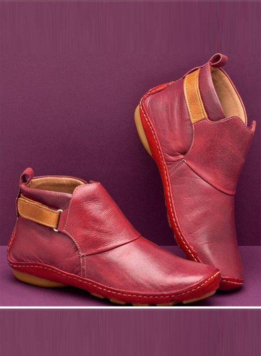 Female Leather Boots Flat Martin Boots