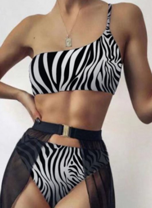 Women's Swimsuits Animal-print Beach Three-Piece Swimsuit Bathing Suits