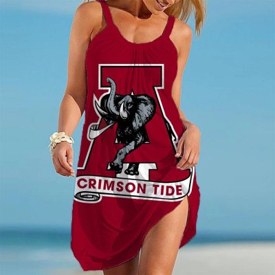 NCAAF Crimson Tide Loose Holiday Beach Dress
