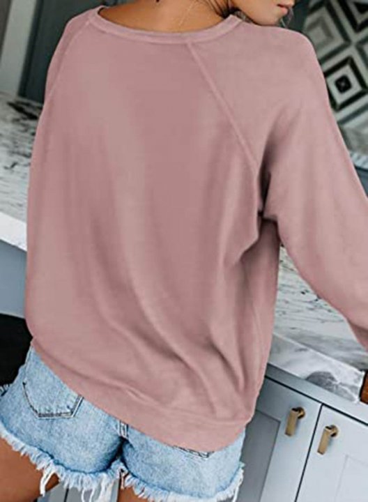 Women's Rose Apothecary Sweatshirt Casual Solid Letter Round Neck Long Sleeve Daily Pullovers